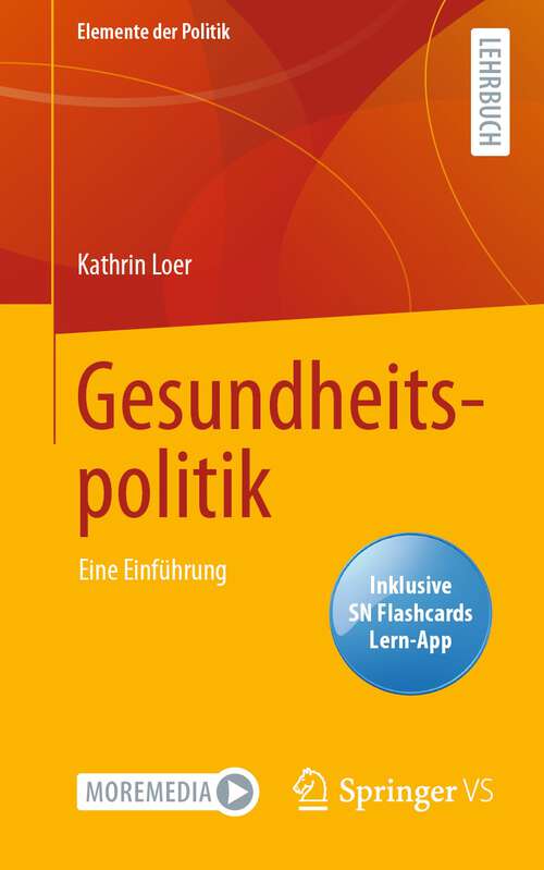 Book cover of Gesundheitspolitik: Eine Einführung (1. Aufl. 2022)