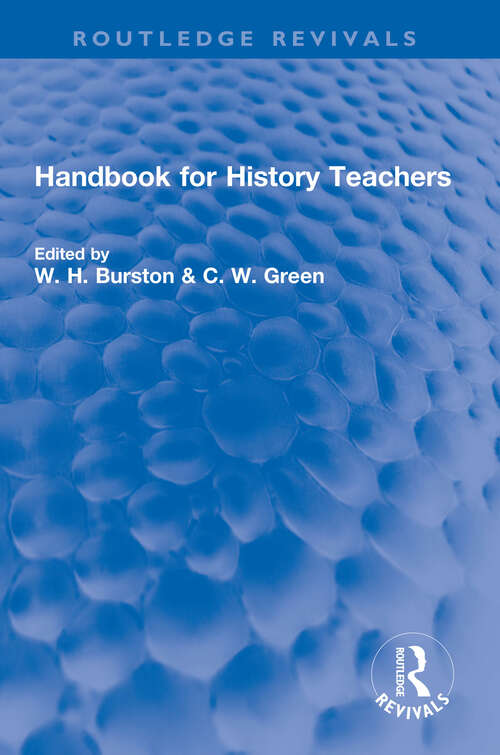 Book cover of Handbook for History Teachers (Routledge Revivals)