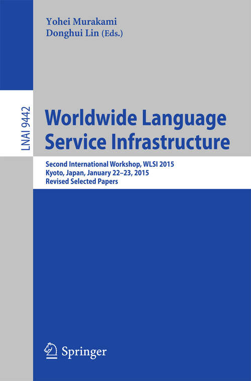 Book cover of Worldwide Language Service Infrastructure