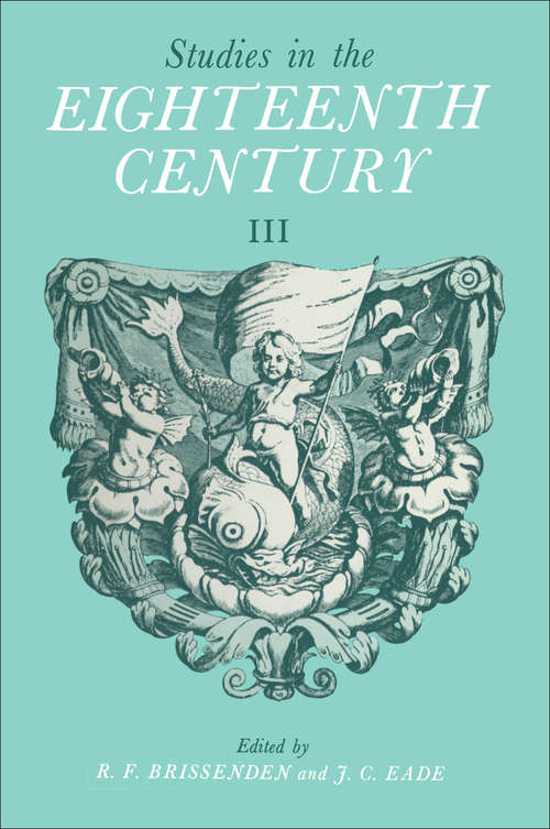 Book cover of Studies in the Eighteenth Century III
