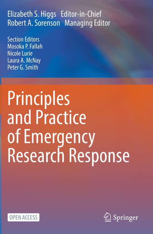 Book cover of Principles and Practice of Emergency Research Response (2024)