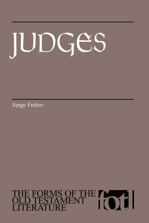 Book cover of Judges (The Forms of the Old Testament Literature)