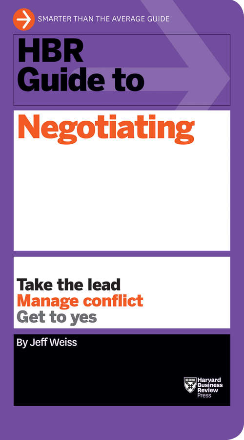 Book cover of HBR Guide to Negotiating (HBR Guide Series)