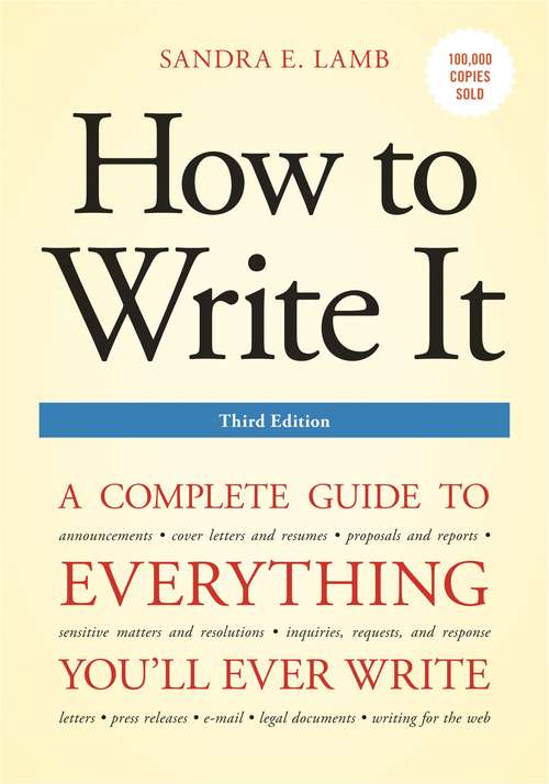 Book cover of How to Write It, Third Edition