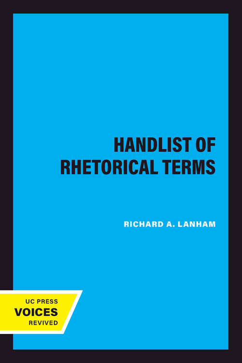 Book cover of A Handlist of Rhetorical Terms