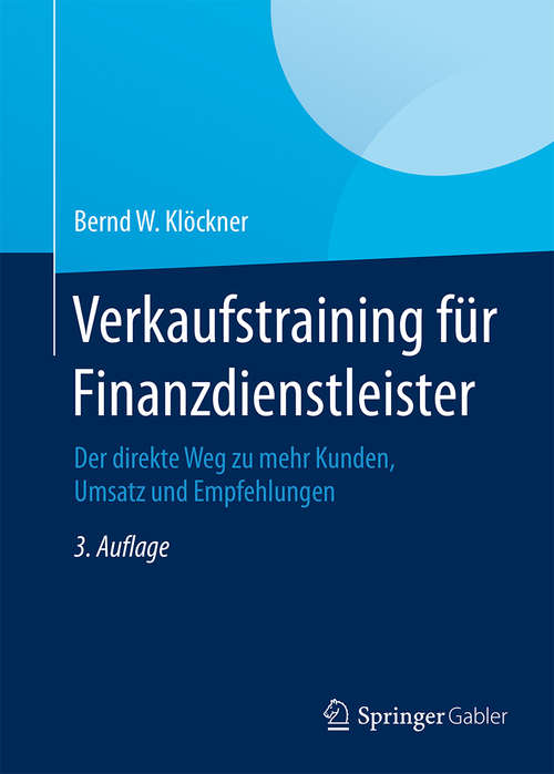 Book cover of Verkaufstraining für Finanzdienstleister