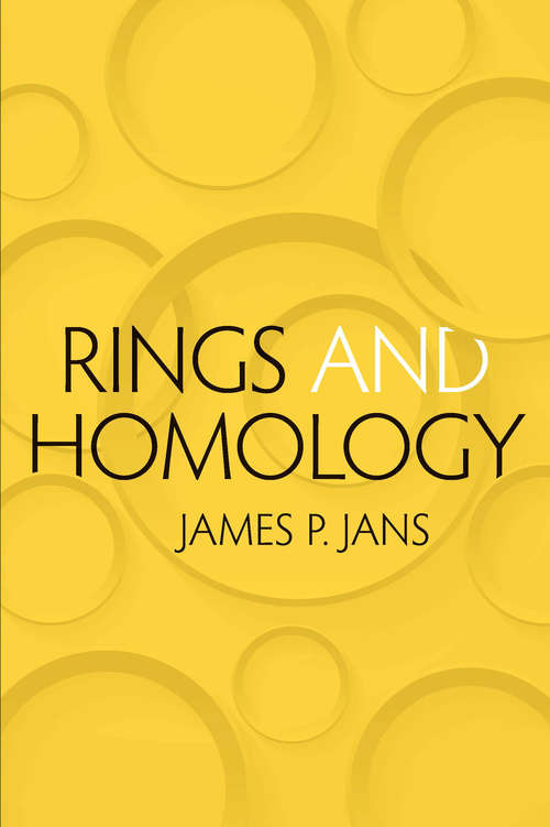 Book cover of Rings and Homology (Dover Books on Mathematics)
