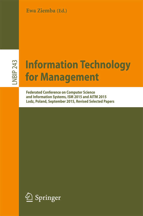 Book cover of Information Technology for Management