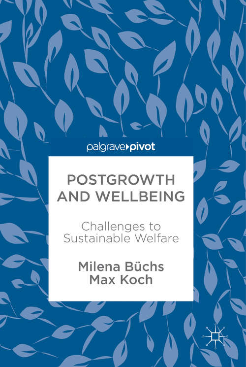 Book cover of Postgrowth and Wellbeing