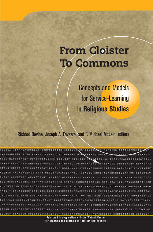 Book cover of From Cloister To Commons: Concepts and Models for Service Learning in Religious Studies