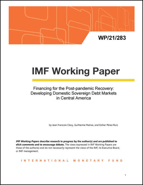 Financing for the Post-pandemic Recovery: Developing Domestic Sovereign Debt Markets in Central America (Imf Working Papers)