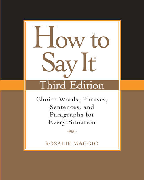 Book cover of How to Say It, Third Edition