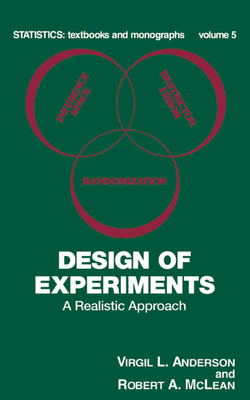 Design of Experiments: A Realistic Approach (Statistics: Textbooks and Monographs #5)