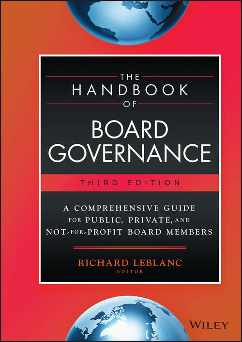 Book cover of The Handbook of Board Governance: A Comprehensive Guide for Public, Private, and Not-for-Profit Board Members (3)