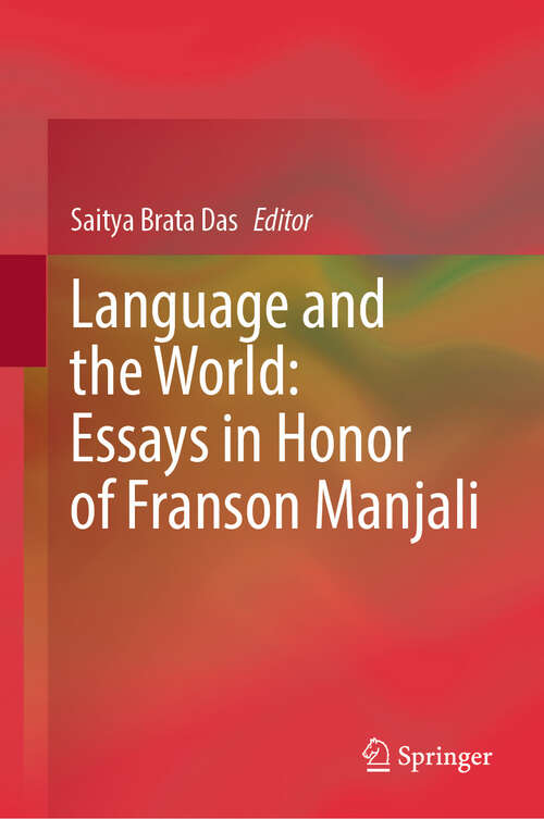 Book cover of Language and the World: Essays in Honor of Franson Manjali