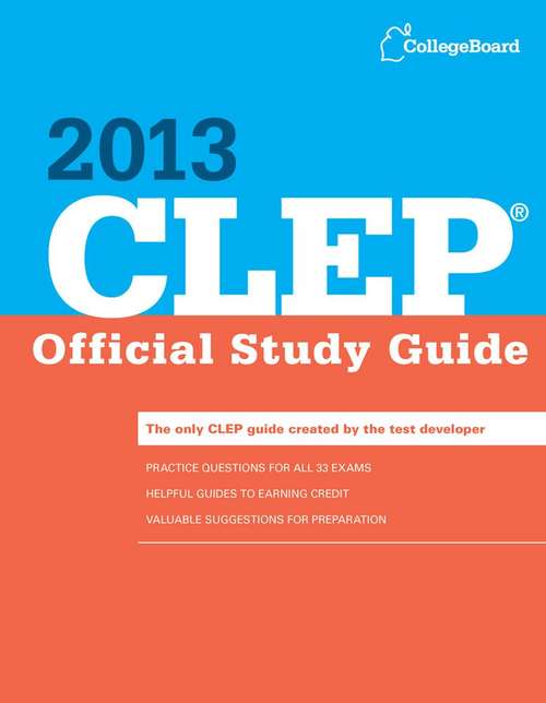 Book cover of CLEP Official Study Guide 2013