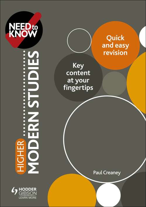 Book cover of Need to Know: Higher Modern Studies Epub