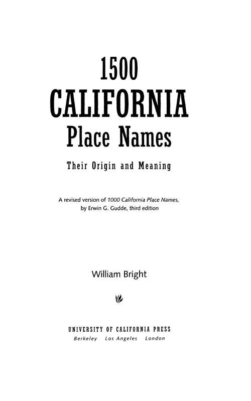 Book cover of 1500 California Place Names