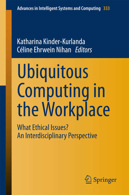 Book cover of Ubiquitous Computing in the Workplace