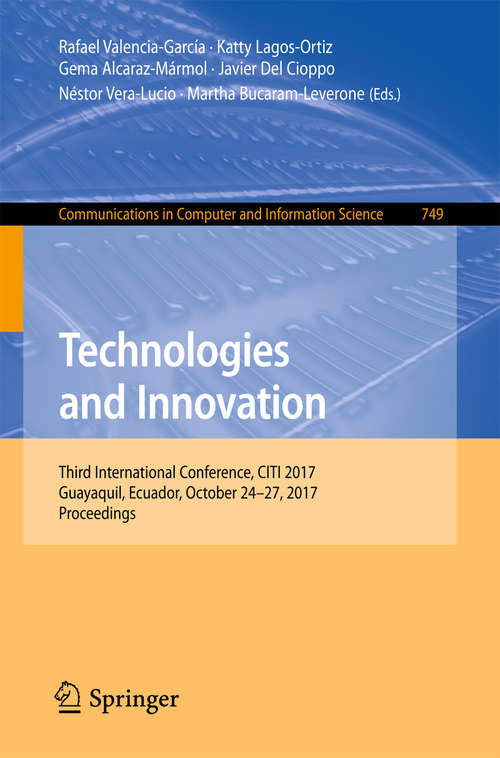 Book cover of Technologies and Innovation