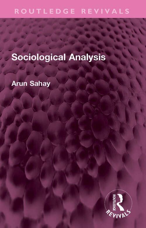Book cover of Sociological Analysis (Routledge Revivals)