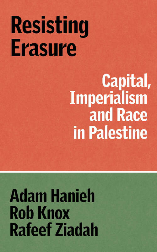 Book cover of Resisting Erasure: Capital, Imperialism and Race in Palestine