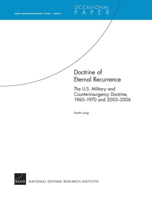 Doctrine of Eternal Recurrence--The U.S. Military and Counterinsurgency Doctrine, 1960-1970 and 2003-2006