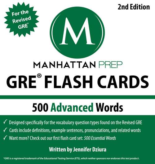 Book cover of 500 Advanced Words: GRE Vocabulary Flash Cards