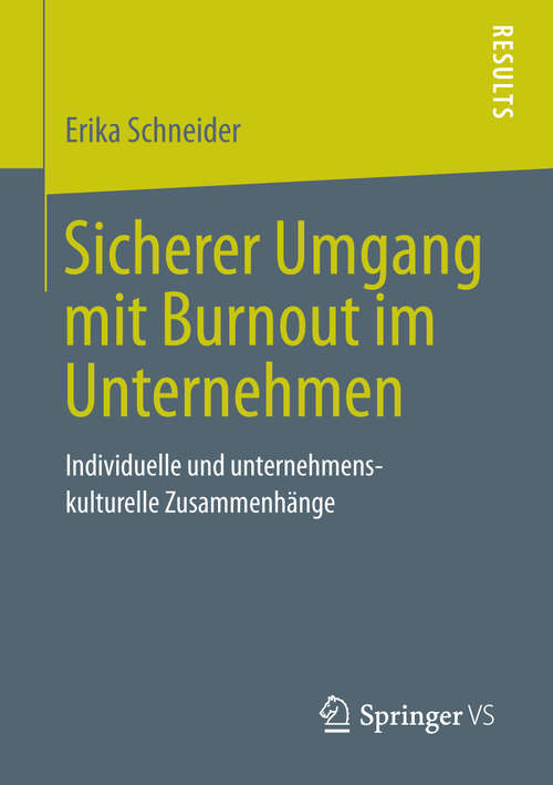 Book cover of Sicherer Umgang mit Burnout im Unternehmen