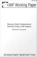 Book cover of Monetary Policy Transmission in Mauritius Using a VAR Analysis
