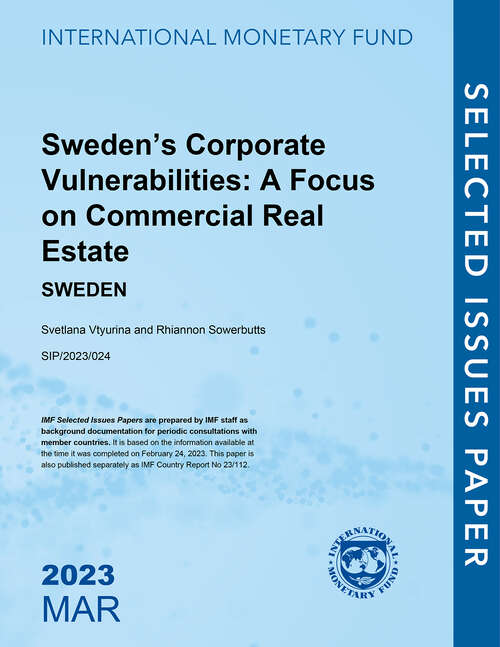 Book cover of Sweden’s Corporate Vulnerabilities: A Focus on Commercial Real Estate: SWEDEN