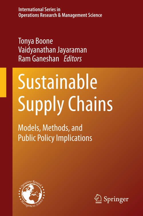 Book cover of Sustainable Supply Chains