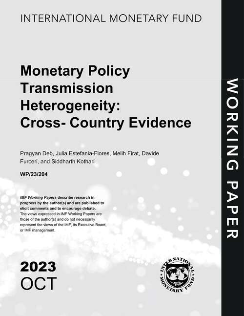 Book cover of Monetary Policy Transmission Heterogeneity: Cross-Country Evidence (Imf Working Papers)