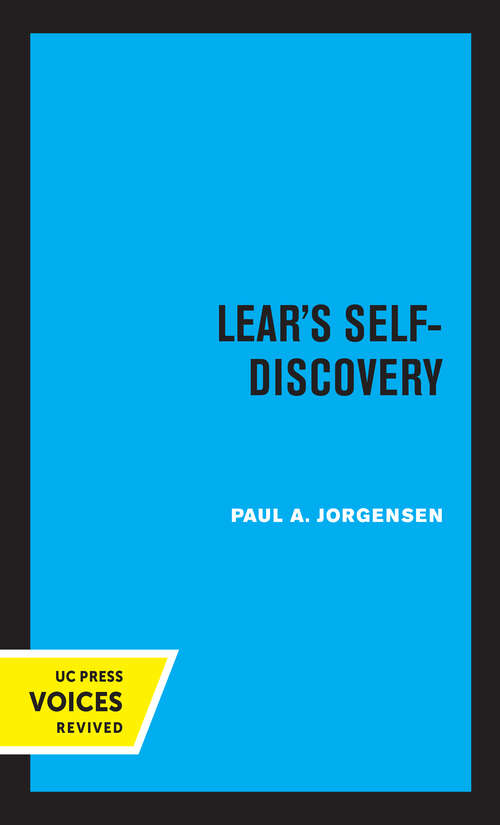 Book cover of Lear's Self-Discovery