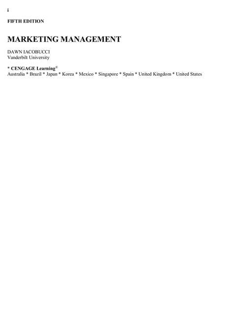 Book cover of Marketing Management (5)