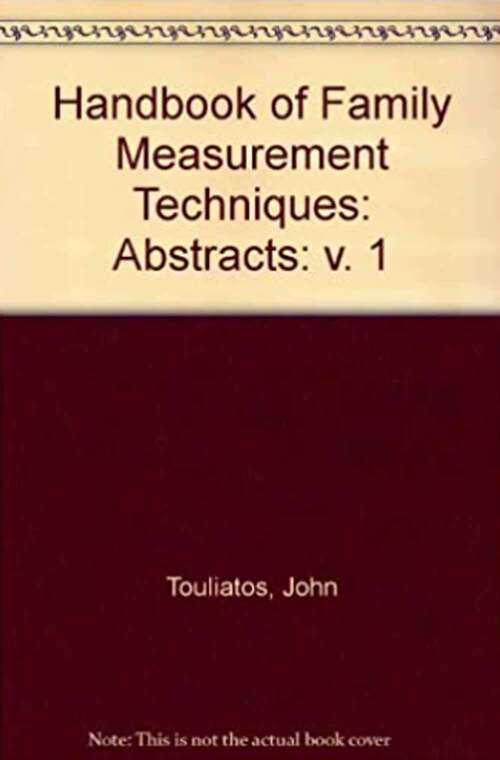 Handbook of Family Measurement Techniques