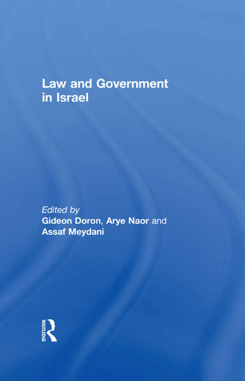 Book cover of Law and Government in Israel
