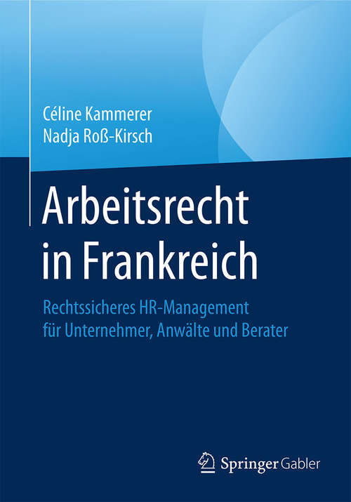 Book cover of Arbeitsrecht in Frankreich
