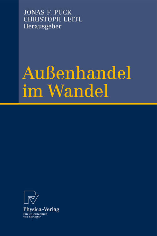 Book cover of Außenhandel im Wandel: Festschrift zum 60. Geburtstag von Reinhard Moser