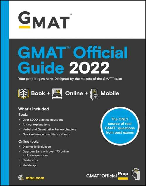 Book cover of GMAT Official Guide 2022: Book + Online Question Bank (Sixth Edition)