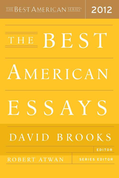 Book cover of The Best American Essays 2012