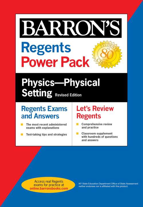 Book cover of Regents Physics--Physical Setting Power Pack Revised Edition (Barron's Regents NY)