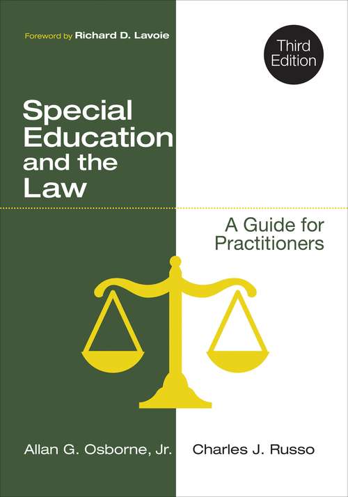 Book cover of Special Education and the Law: A Guide for Practitioners (Third Edition)