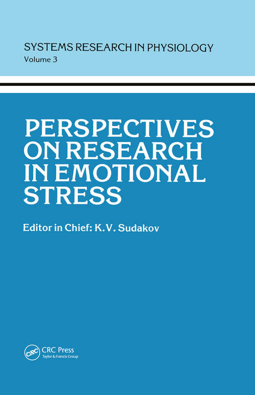 Book cover of Perspectives on Research in Emotional Stress