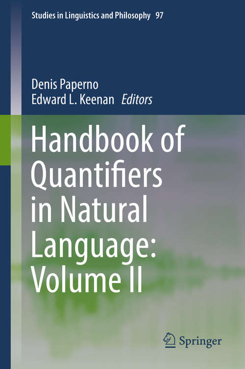 Book cover of Handbook of Quantifiers in Natural Language: Volume II
