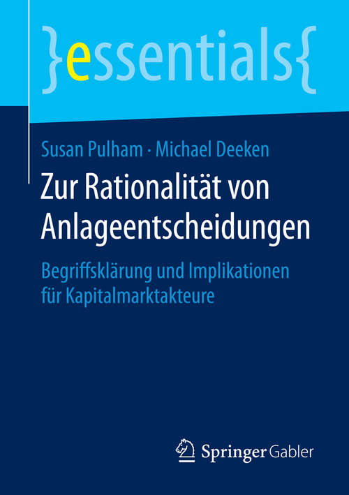 Book cover of Zur Rationalität von Anlageentscheidungen