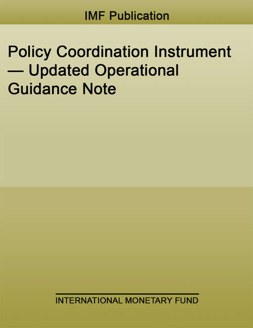Book cover of Policy Coordination Instrument — Updated Operational Guidance Note