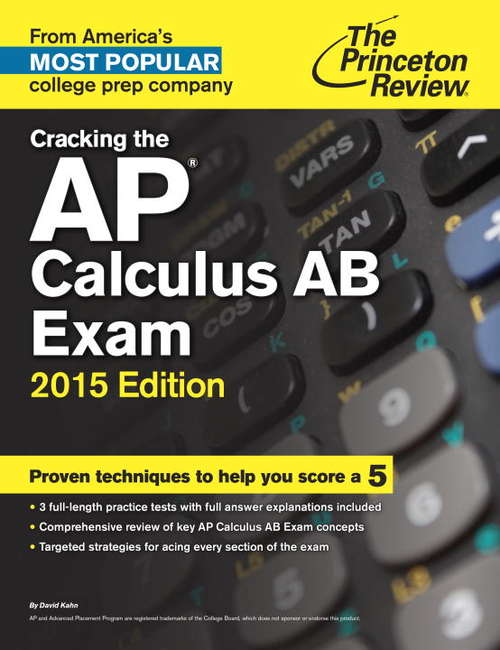 Book cover of Cracking the AP Calculus AB Exam 2015 Edition