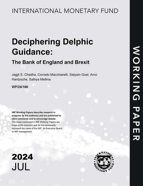 Book cover of Deciphering Delphic Guidance: The Bank of England and Brexit (Imf Working Papers)