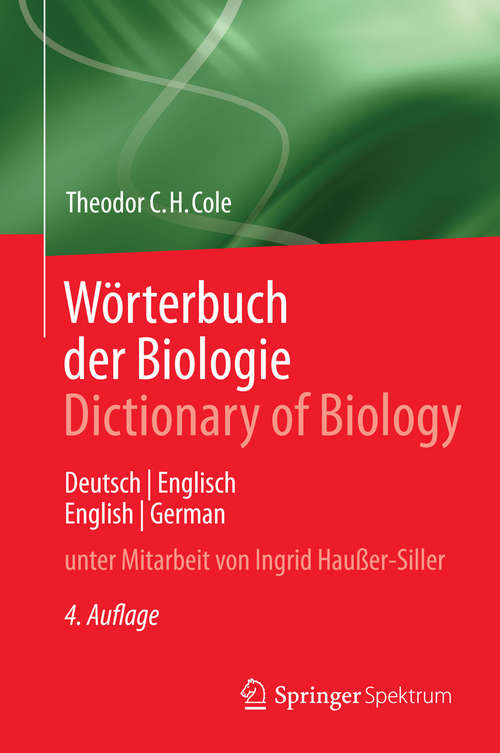 Book cover of Wörterbuch der Biologie  Dictionary of Biology